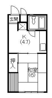 ハイツ門名の間取り画像