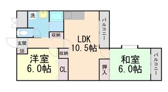 シュロス五月山Ⅰの間取り画像