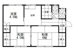 中井3-8-21-2貸家の間取り画像