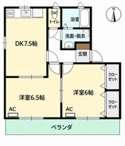 ラッキータウン庭瀬G棟の間取り画像