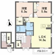 ジャルダン デュ パピヨンの間取り画像