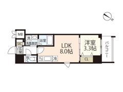 S－RESIDENCE広島駅enableの間取り画像