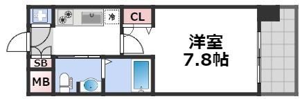 レジュールアッシュ南堀江の間取り画像