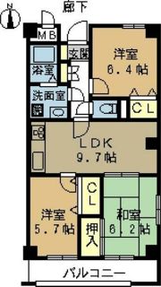 一力グランドマンションの間取り画像