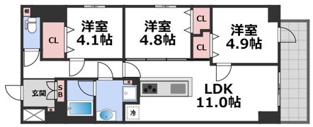 プレサンスNEO新深江リュミエルの間取り画像