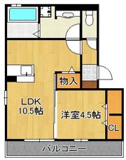 エスポワール祇園 B棟の間取り画像