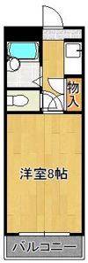 折尾自由ヶ丘センチュリー21 206の間取り画像