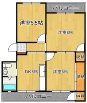 井堀南団地3棟 305号室の間取り画像