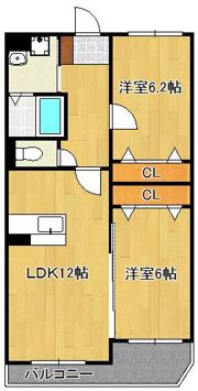 セレーナ直方II（セレーナノオガタツー）の間取り画像
