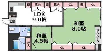 烏ヶ辻コーポの間取り画像