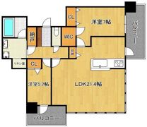 小倉D.C.TOWER 2406号室の間取り画像