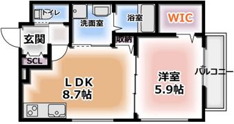 レユシール柳田の間取り画像