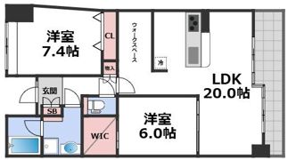 フロンティアタワー難波EASTの間取り画像