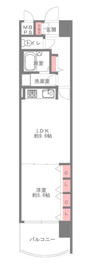 朝日プラザヴェルデュール大正三軒家の間取り画像