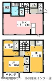 譲原貸家の間取り画像