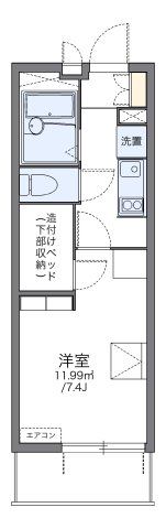 レオパレス鳴尾Bの間取り画像