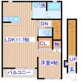 シャトルクレスト向山Cの間取り画像