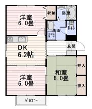 ヒルズ赤間B棟の間取り画像