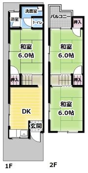 萱島東1丁目テラスハウスの間取り画像