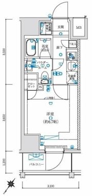 LEXE横濱関内の間取り画像