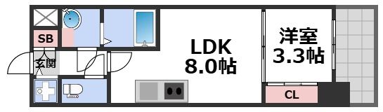 フロンティアタワー九条Ⅲの間取り画像