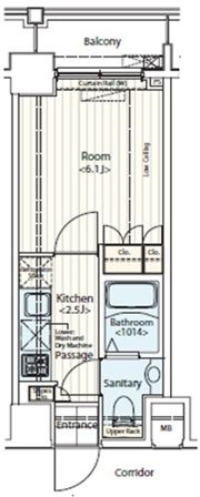 ドゥーエ新富町の間取り画像