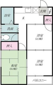 下栗須ハイツBの間取り画像