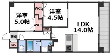 スプランディッド天王寺SOUTH (旧スプランディッド駒川中野駅前)の間取り画像