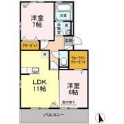 ルミエール朝生田の間取り画像