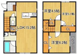 サンラプロ下到津D棟の間取り画像