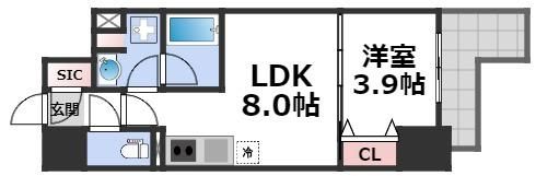 クロスレジデンス阿波座の間取り画像