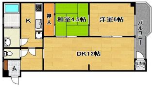 チサンマンション第1江坂 1の間取り画像