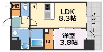 エスリードレジデンス梅田グランゲートの間取り画像