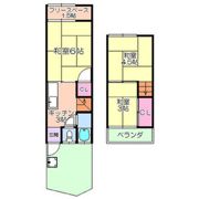 川西市加茂1丁目テラスハウスの間取り画像