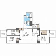 クロスレジデンス大阪新町の間取り画像