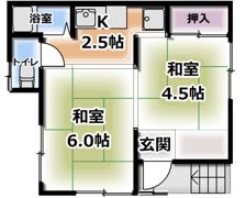 門真市野里町貸家の間取り画像