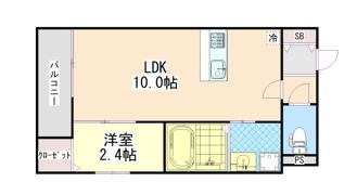 Louis Apartment 豊中蛍池 ウエストの間取り画像