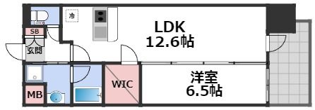 プレサンス心斎橋ニストの間取り画像