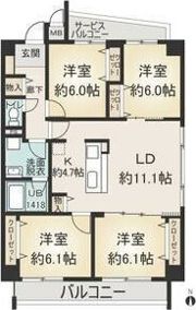 OSM植田・壱番館の間取り画像