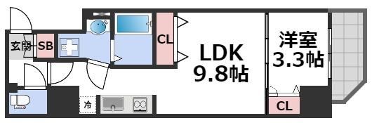 セレニテ心斎橋グランデの間取り画像