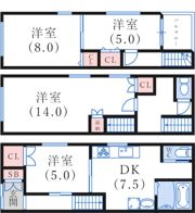 岩屋北町1丁目4戸建の間取り画像