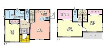 蕨市錦町3丁目戸建ての間取り画像